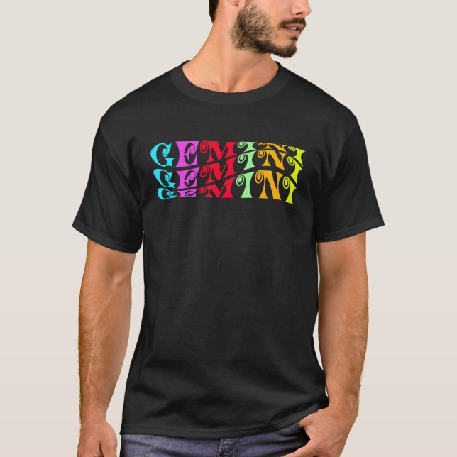 Gemini Zodiac Sign Astrology Horoscope Brother Sis T-Shirt (Front)