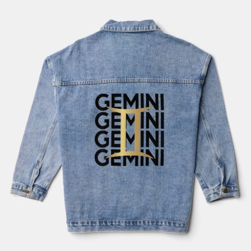 Gemini Zodiac Sign Astrology Symbol Horoscope  Denim Jacket