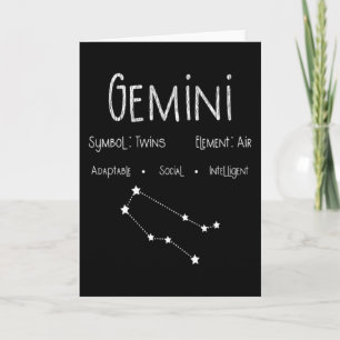 Gemini Zodiac Sign Birthday Gift for Astrology Card
