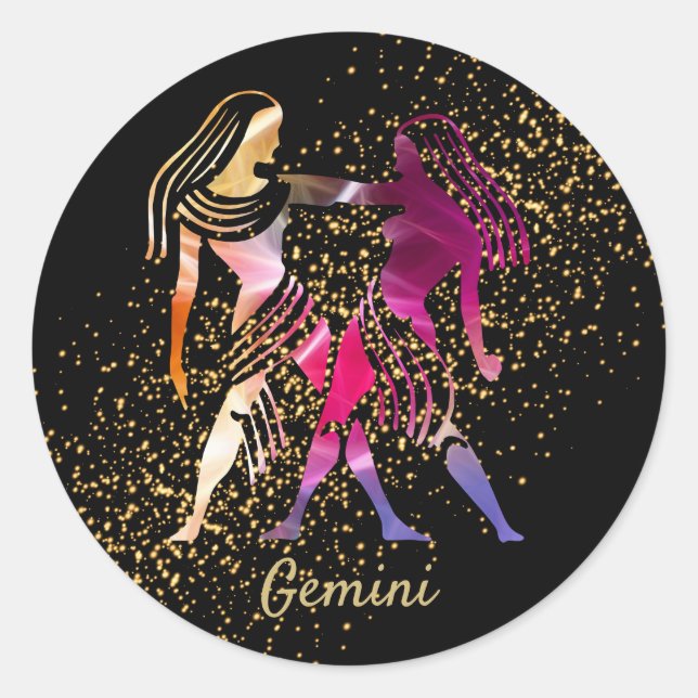Gemini - Zodiac Sign Classic Round Sticker (Front)