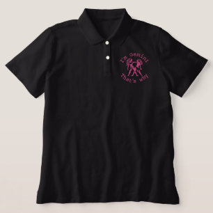 Gemini Zodiac Sign Embroidery May 12 - June 20 Embroidered Polo Shirt