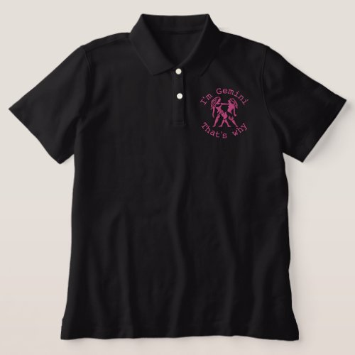 Gemini Zodiac Sign Embroidery May 12 _ June 20 Embroidered Polo Shirt