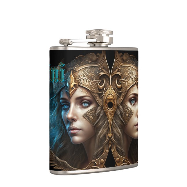 Gemini Zodiac Sign Flask (Right)