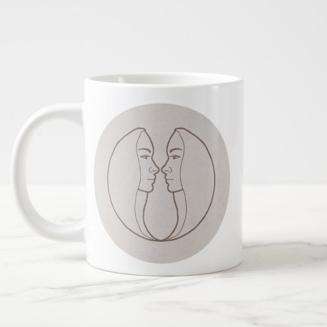 Gemini Zodiac Sign Giant Coffee Mug (Left)