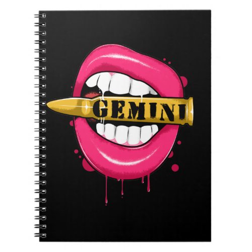 Gemini Zodiac Sign Girl Birthday May June Notebook