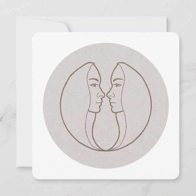 Gemini Zodiac Sign -  Holiday Card (Front)