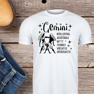 Gemini Zodiac Sign Horoscope Personality Traits T-Shirt