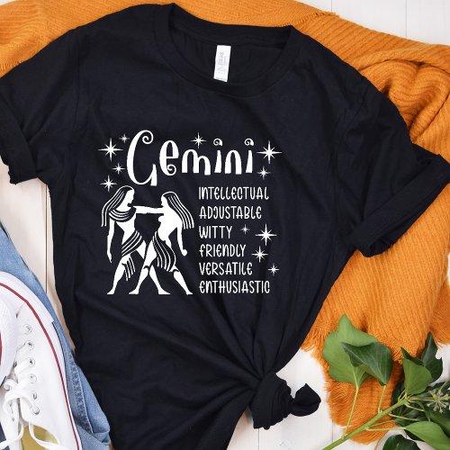  Gemini Zodiac Sign Horoscope Personality Traits T_Shirt
