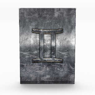 Gemini Zodiac Sign in Industrial Steel Style Award
