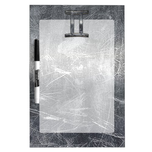 Gemini Zodiac Sign in Industrial Steel Style Dry Erase Board