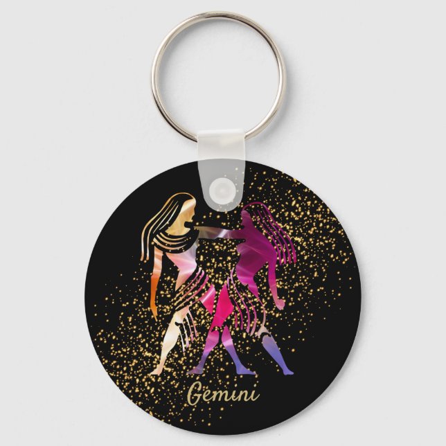 Gemini - Zodiac Sign Keychain (Front)