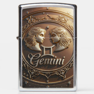 Gemini Zodiac Sign Metal Emblem #1 Zippo Lighter