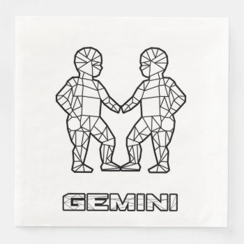 Gemini Zodiac Sign Napkin by Digital_Attic_95 at Zazzle