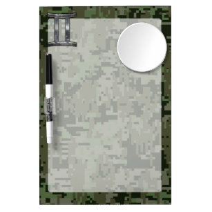 Gemini Zodiac Sign on Green Digital Camouflage Dry Erase Board With Mirror