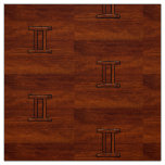 Gemini Zodiac Sign on Mahogany like print Fabric