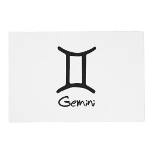 Gemini Zodiac Sign on White Background Placemat