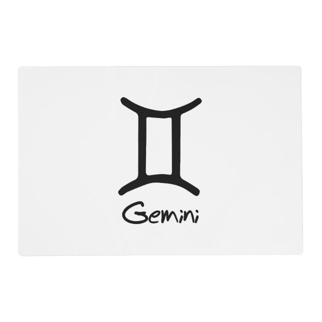 Gemini Zodiac Sign on White Background Placemat (Front)
