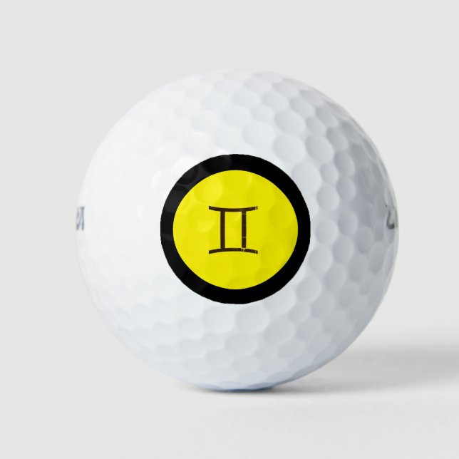 Gemini Zodiac Sign Personalized Custom Golf Balls (Front)