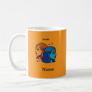 Gemini Zodiac Sign Pop Art - Retro Celestial Twins Coffee Mug