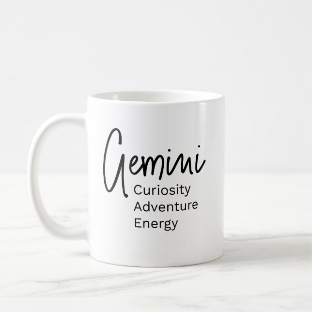 Gemini zodiac sign positive traits  coffee mug (Left)