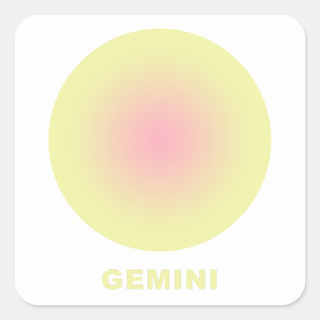 Gemini Zodiac Sign Stylish Gradient Square Sticker (Front)