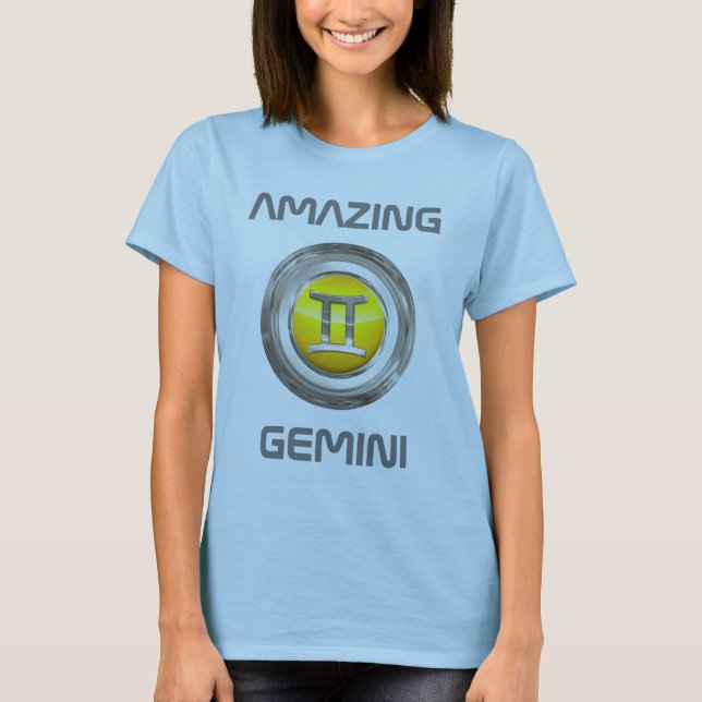 Gemini Zodiac Sign T-Shirt (Front)