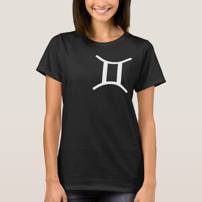 Gemini Zodiac Sign T-Shirt - Astrological Design (Front)