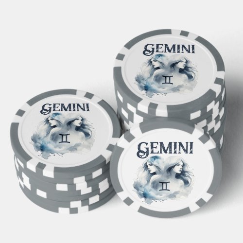 Gemini Zodiac Sign Themed Birthday Party Poker Chips