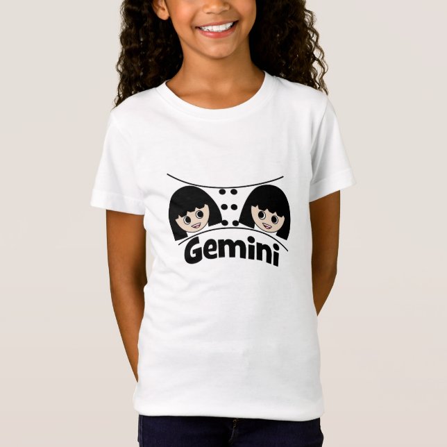 Gemini Zodiac Sign Twins Girls Kids T-Shirt (Front)