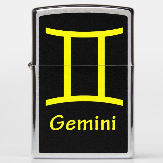 Gemini zodiac sign zippo lighter (Front)
