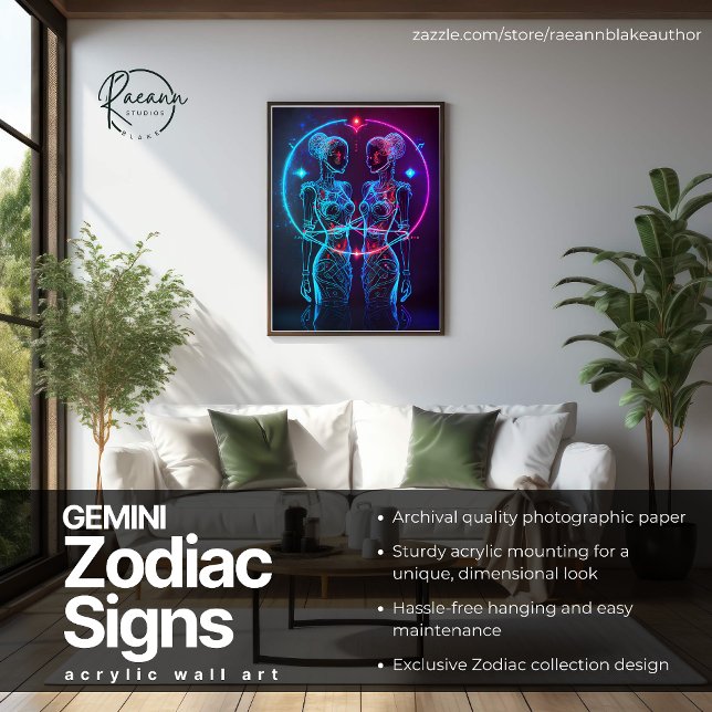 Gemini Zodiac Signs Celestial Acrylic Wall Art (Creator Uploaded)