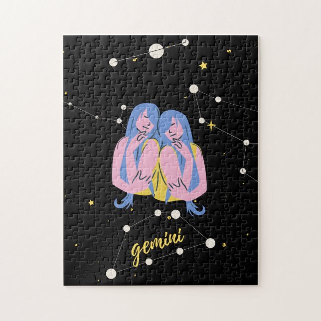 Gemini Zodiac Sing in space Jigsaw Puzzle (Vertical)