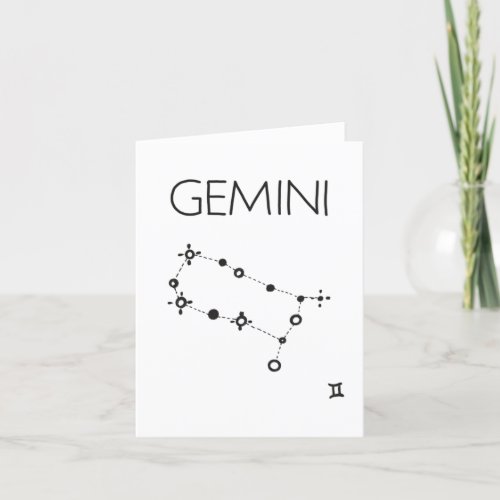 GEMINI zodiac star constellation blank card