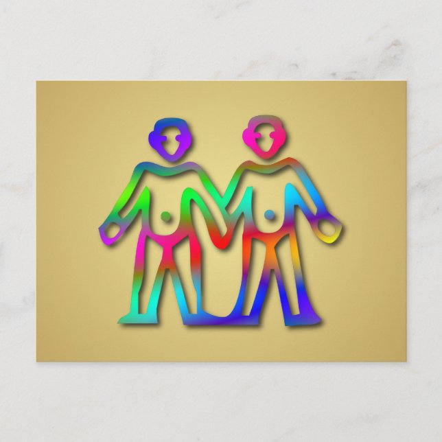 Gemini Zodiac Star Sign Color Line Postcard (Front)