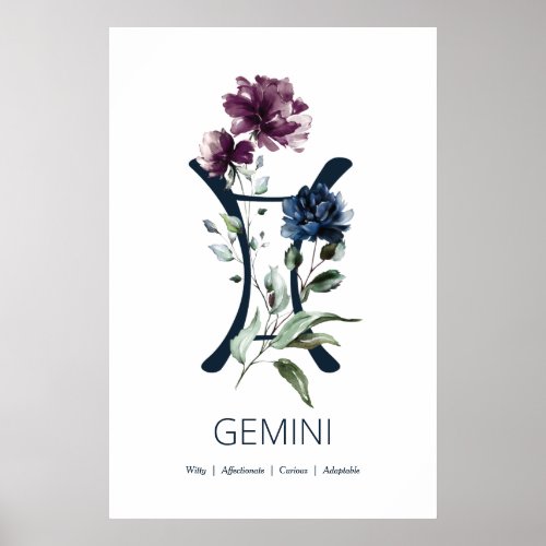 Gemini Zodiac Star Sign Poster
