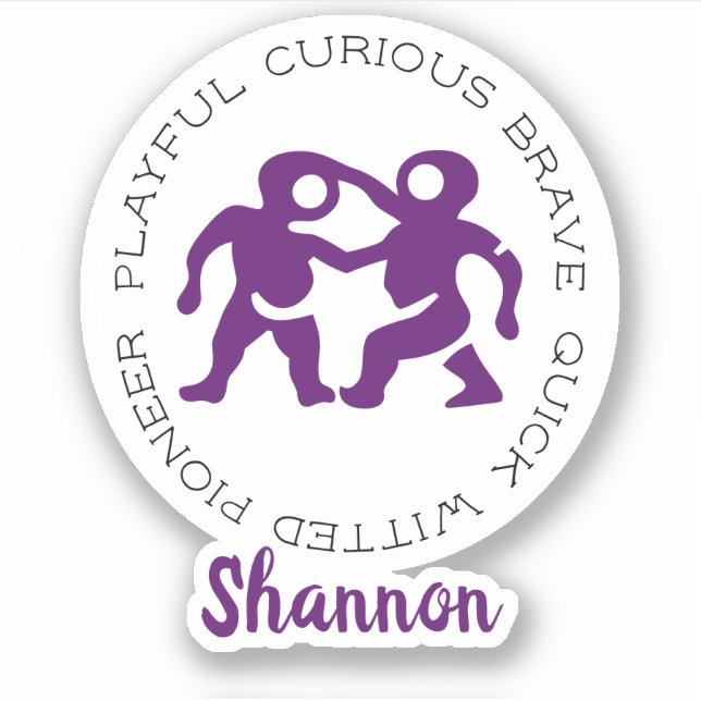 Gemini Zodiac Star Sign Traits Sticker (Front)