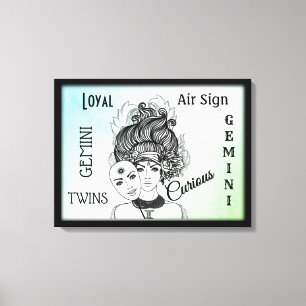 Gemini Zodiac Symbol and Sign Framed