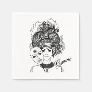 Gemini Zodiac Symbol and Sign Napkins