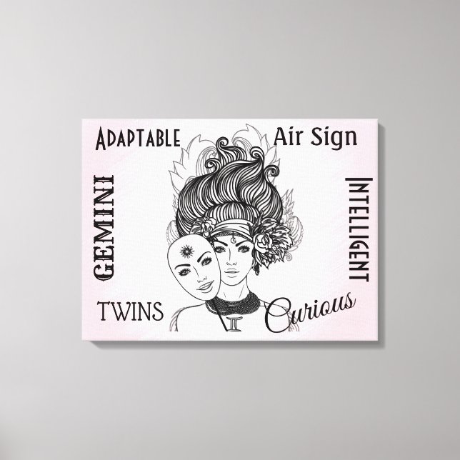 Gemini Zodiac Symbol and Sign Pink (Front)
