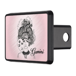 Gemini Zodiac Symbol and Sign Pink Hitch Cover