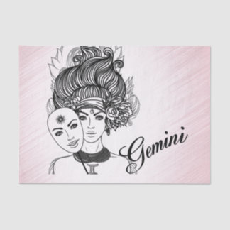 Gemini Zodiac Symbol and Sign Pink Tissue Paper