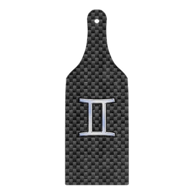 Gemini Zodiac Symbol Charcoal Carbon Fiber Print Cutting Board (Front)