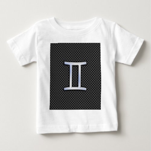 Gemini Zodiac Symbol Charcoal Carbon Fiber Style Baby T_Shirt