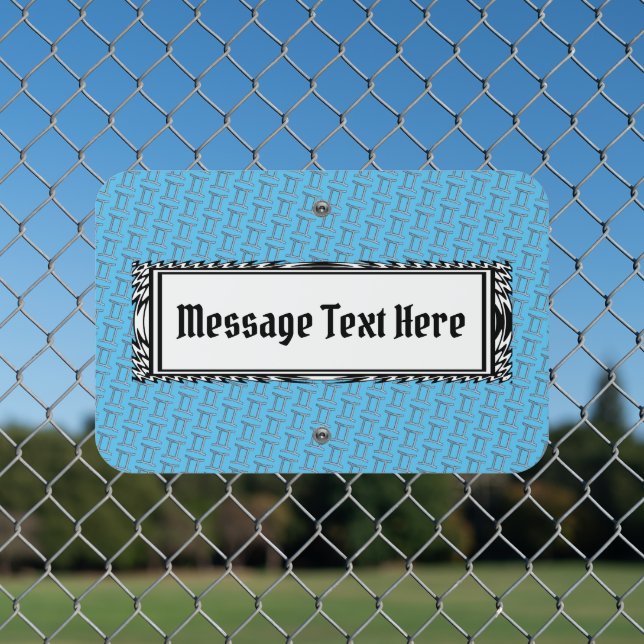 Gemini Zodiac Symbol Element by Kenneth Yoncich Metal Sign (In Situ(Fence))