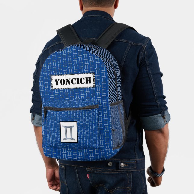 Gemini Zodiac Symbol Element by Kenneth Yoncich Printed Backpack (Insitu (Model))