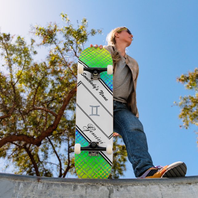 Gemini Zodiac Symbol Element by Kenneth Yoncich Skateboard Deck (Outdoor 1)