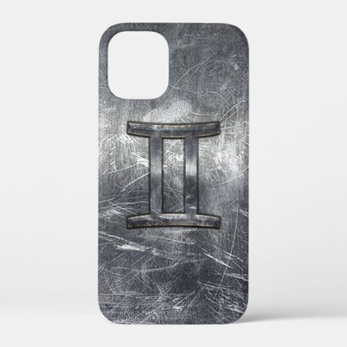 Gemini Zodiac Symbol in Grunge Distressed Style iPhone 12 Mini Case