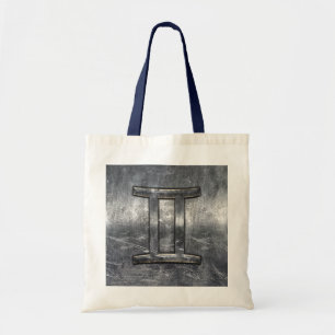 Gemini Zodiac Symbol in Grunge Distressed Style Tote Bag