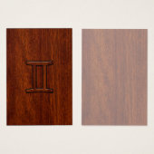 Gemini Zodiac Symbol on Mahogany like Decor (Front & Back)