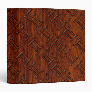 Gemini Zodiac Symbol on Mahogany like Decor 3 Ring Binder